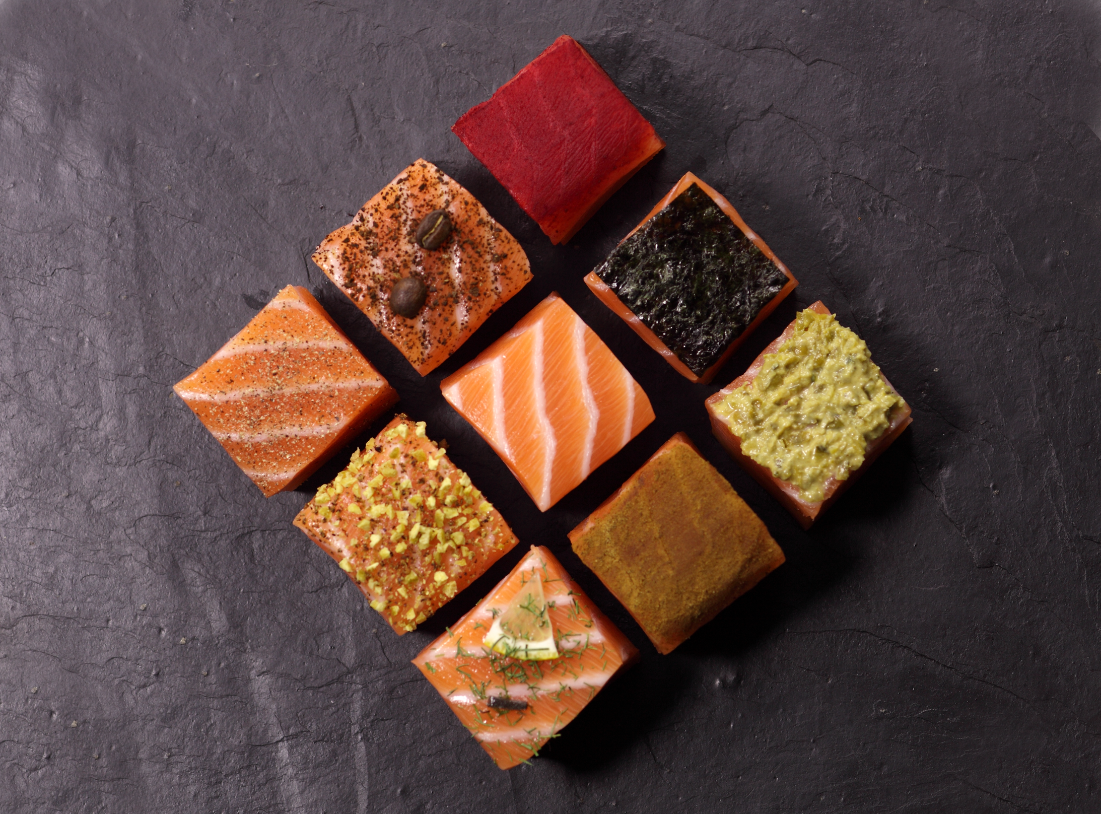 Tacos de Salmón Ahumado con Alga Nori