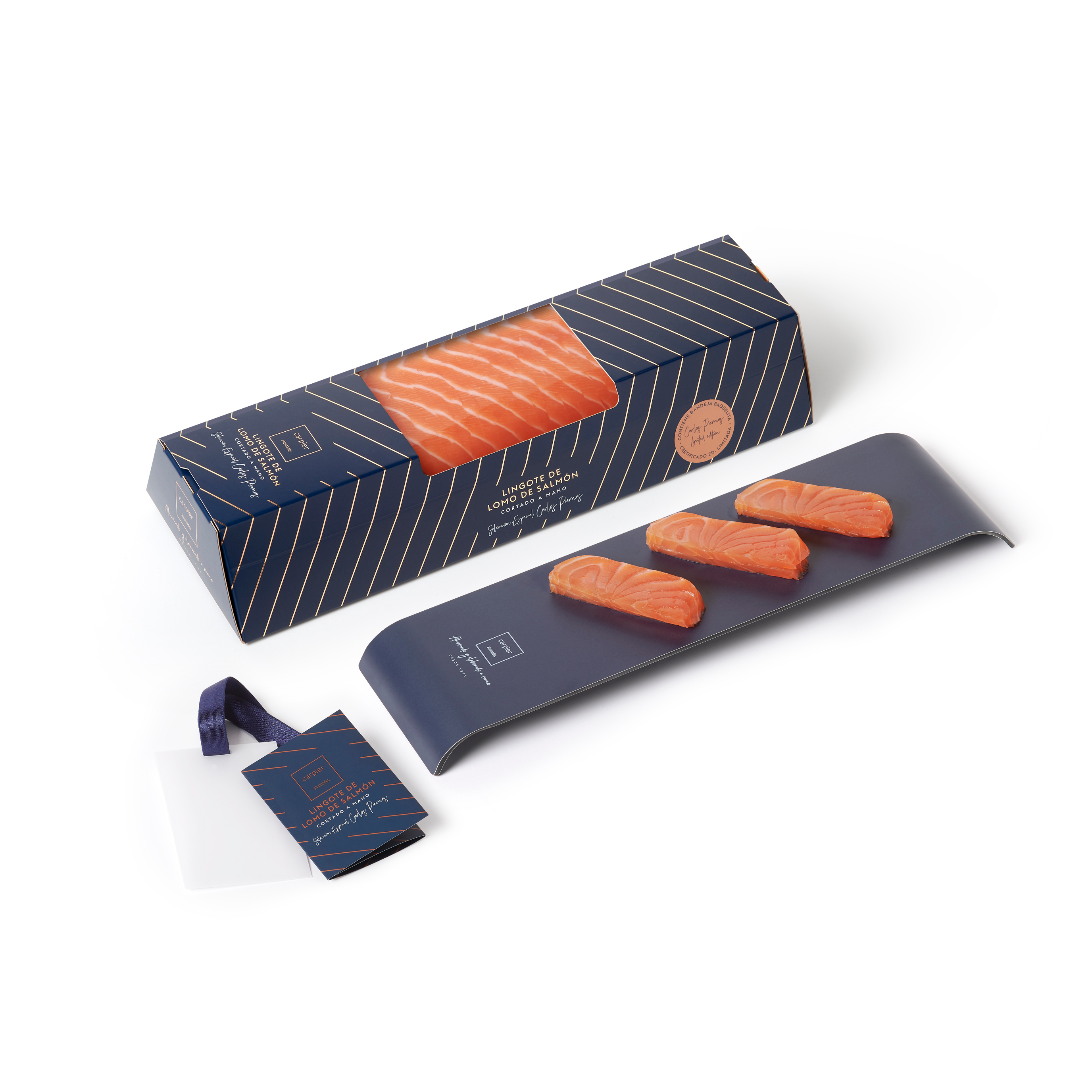 Lingote de Lomo de Salmón Ahumado Cortado a mano