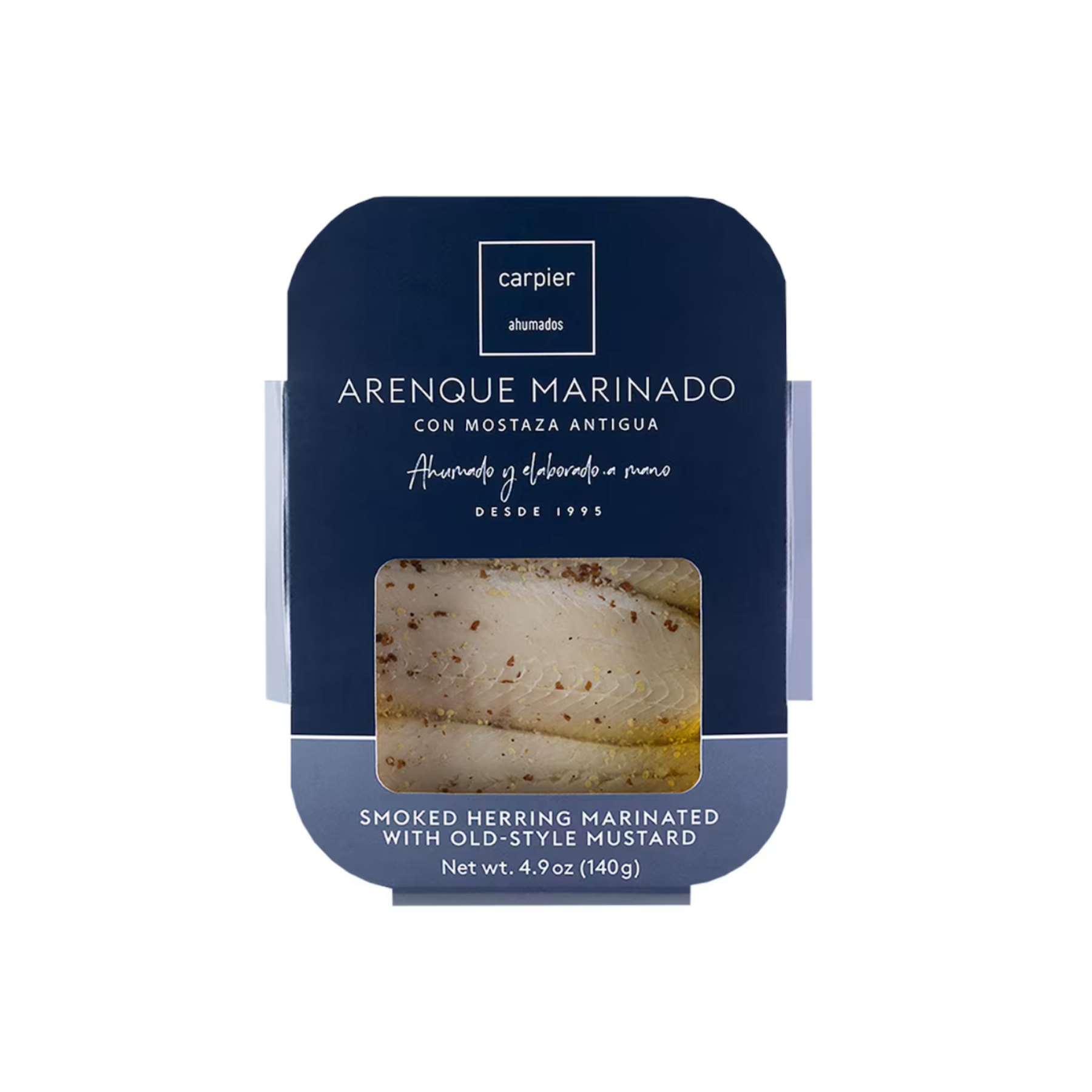 Arenque Ahumado y Marinado con Mostaza Antigua