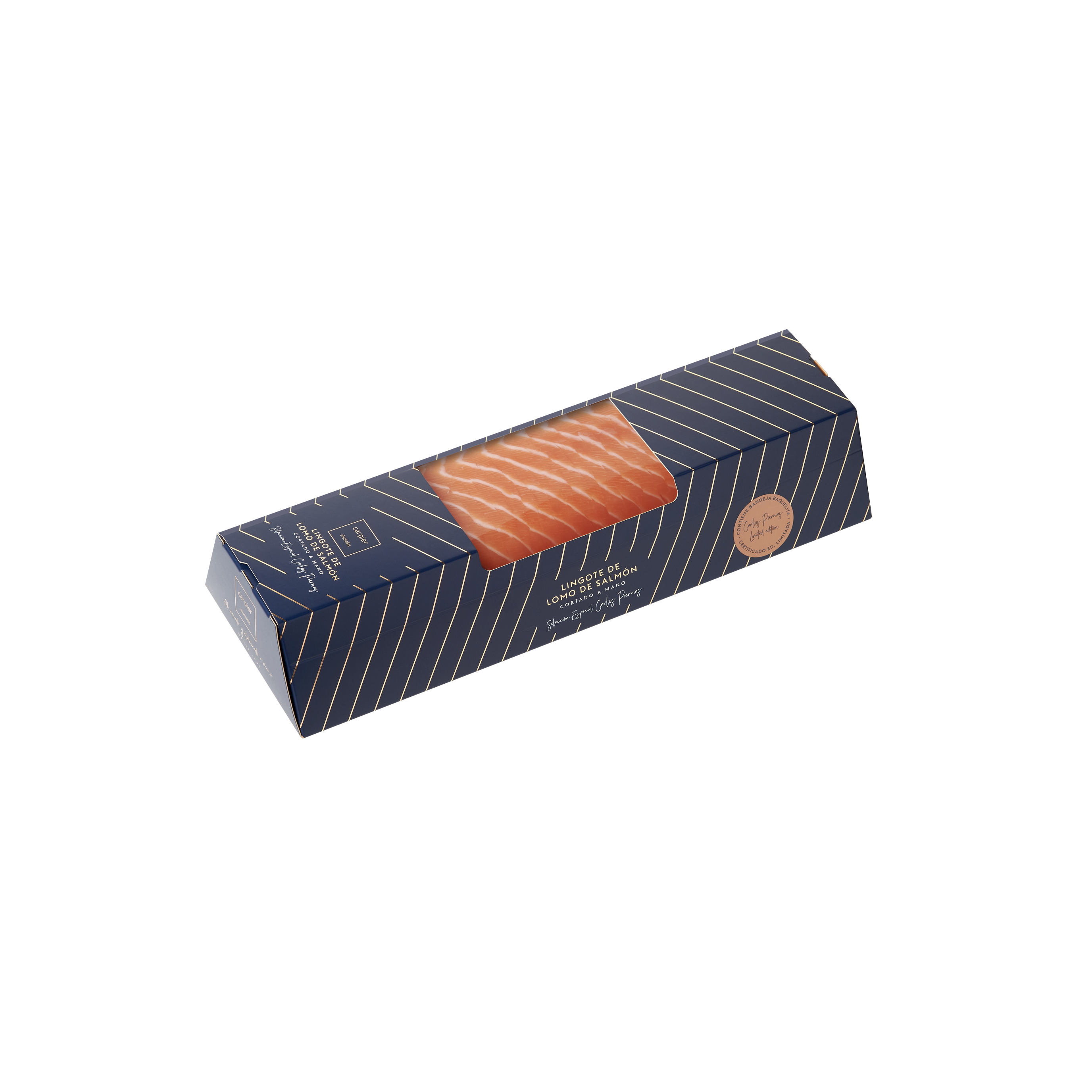 Lingote de Lomo de Salmón Ahumado Cortado a mano